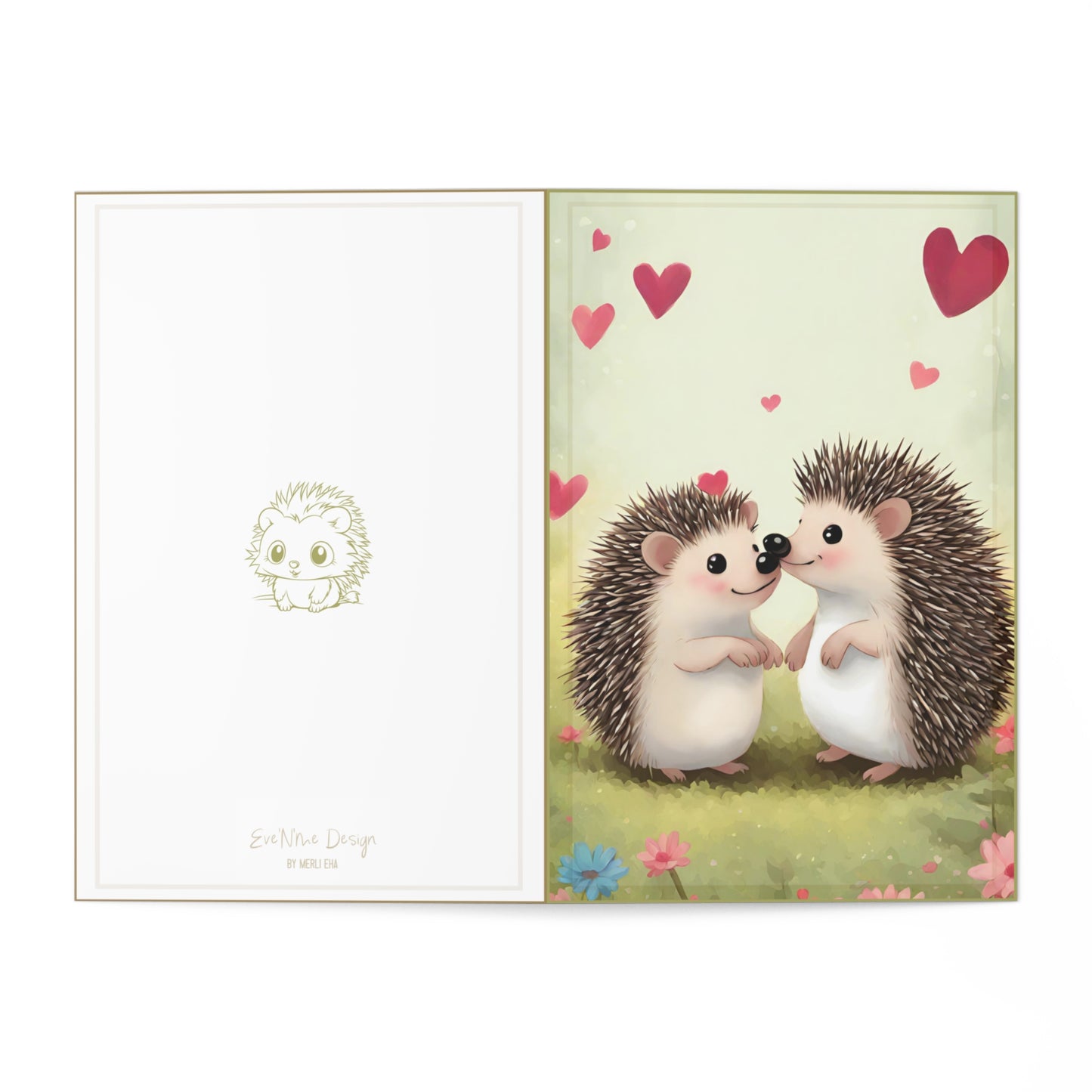 Cute Hedgehogs' Greeting card Anniversary, Remind Special Person card To him or her