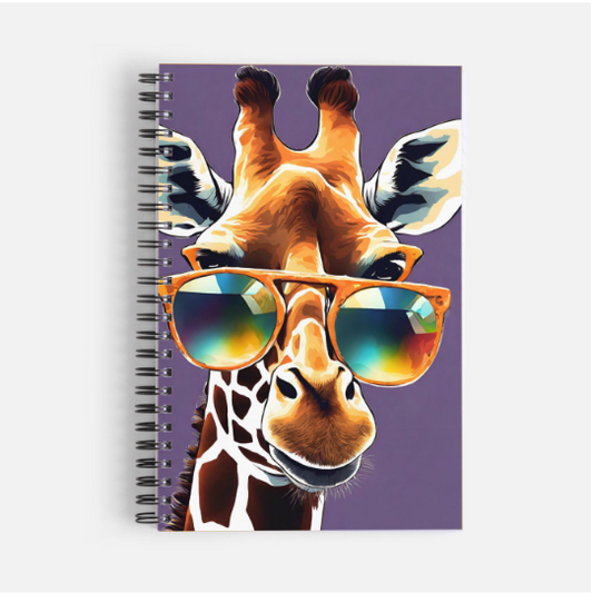 Funny Giraffe, Pearly shimmer Cover, lined or blank, Diary or Drawing, Sketching Book