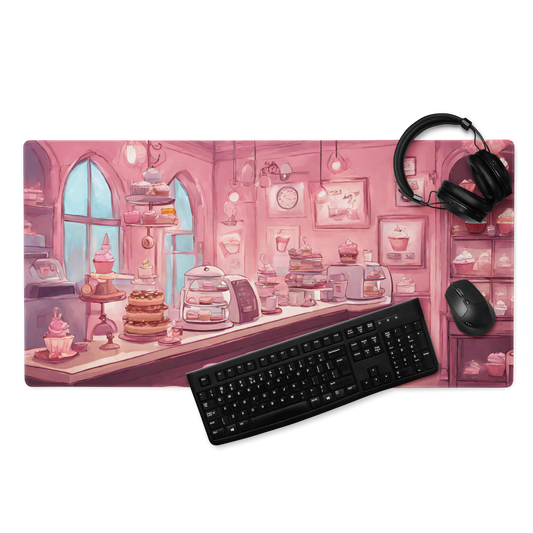 Cute Pik Coffee Shop, Sweet Tooth, Gaming mouse pad, 36 x 18 inches