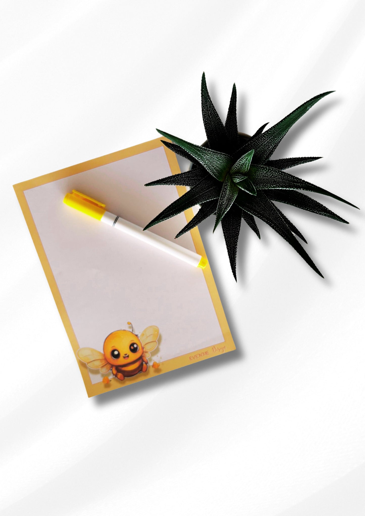 Cute Bumblebee Notepad, Illustration and Digital artt, Two variations - A5, DL