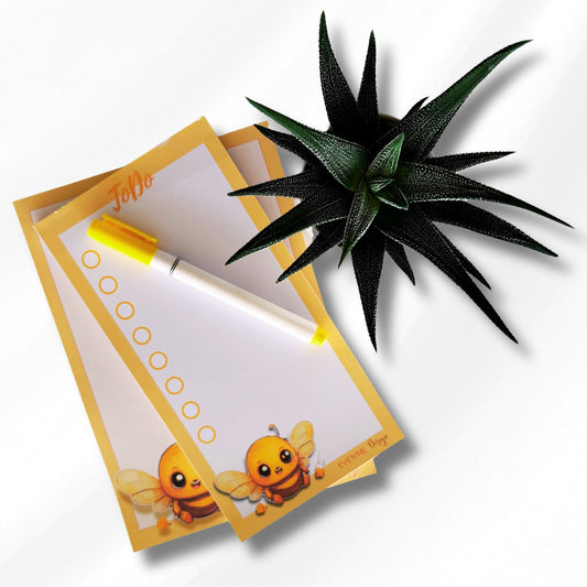 Cute Bumblebee Notepad, Illustration and Digital artt, Two variations - A5, DL