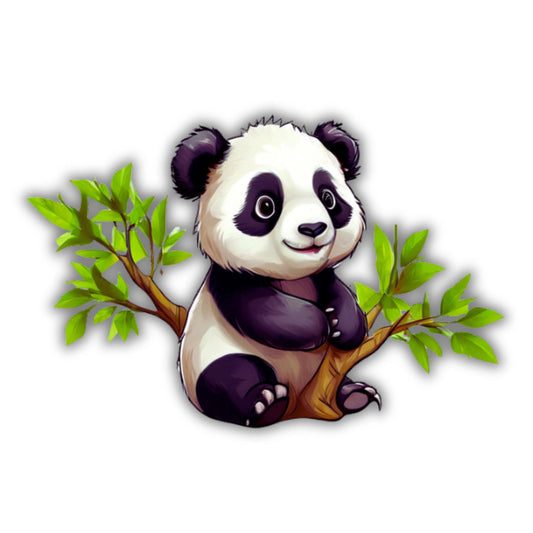 Cute Pandas | Animal Stickers | Bambu sticks and Leaf Stickers | Laptop Sticker | Vinyl Sticker | 12 Sticker