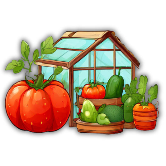 Greenhouse | Farm House | Cute Tomatoes | Vegetable Stickers | Laptop Sticker | Vinyl Sticker | 7 Sticker