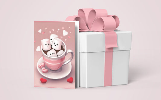 Cute Marshmallows Greeting card Anniversary Valentines' day Remind Special Person card To him or her coffee Cup Mug